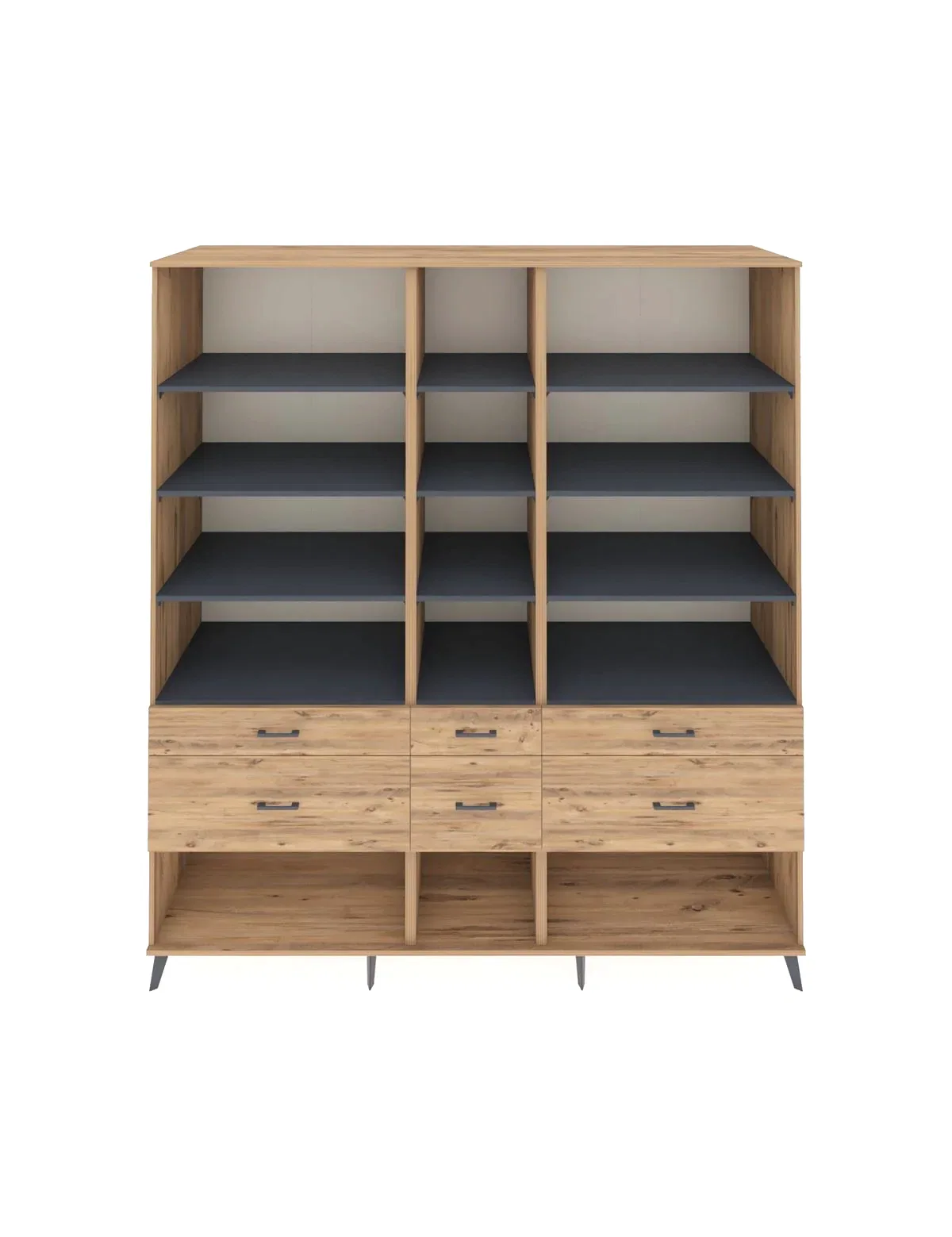 Kronos Dolap 12 Raflı 6 Çekmeceli 220x59x243 - S784M019V27C