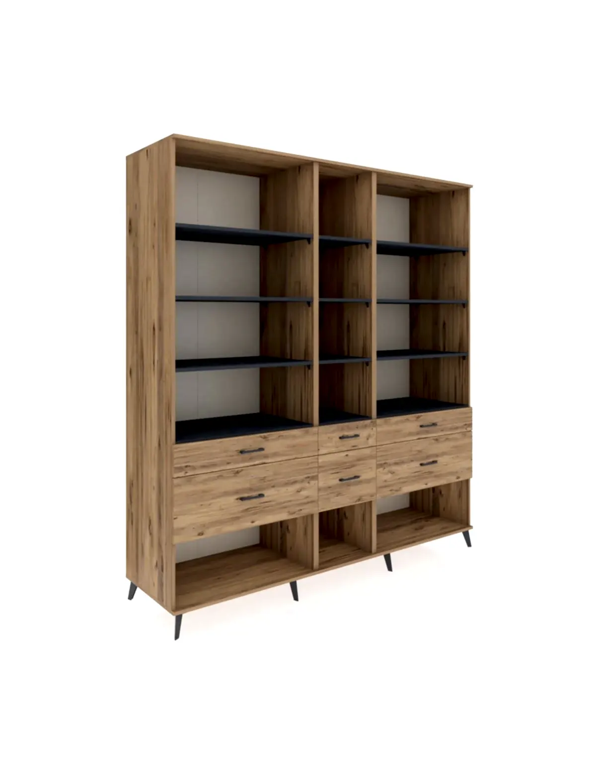 Kronos Dolap 12 Raflı 6 Çekmeceli 220x59x243 - S784M019V27C