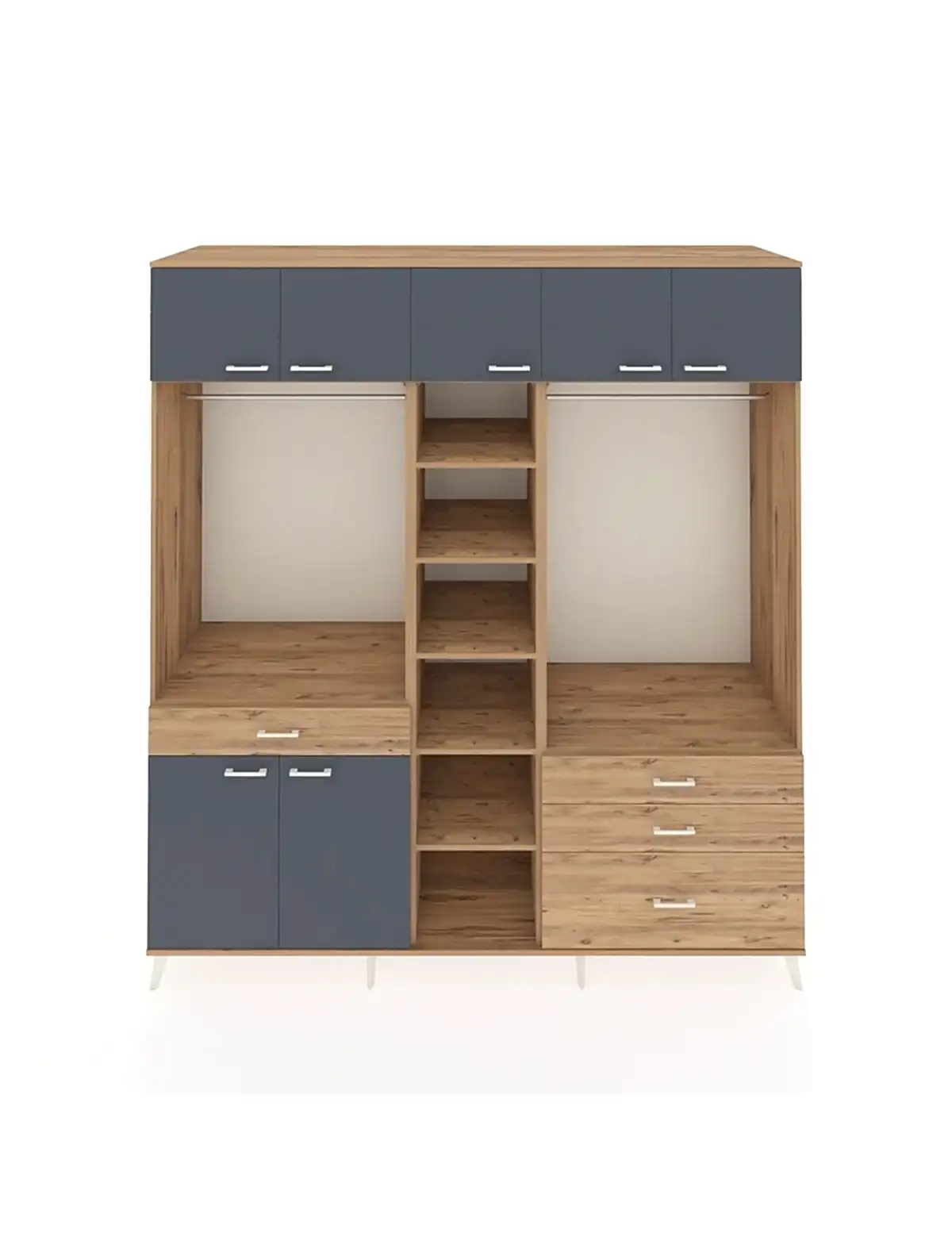 Kronos Dolap 11 Raflı 4 Çekmeceli 2 Askılı 220x59x243 - S784M030V27C