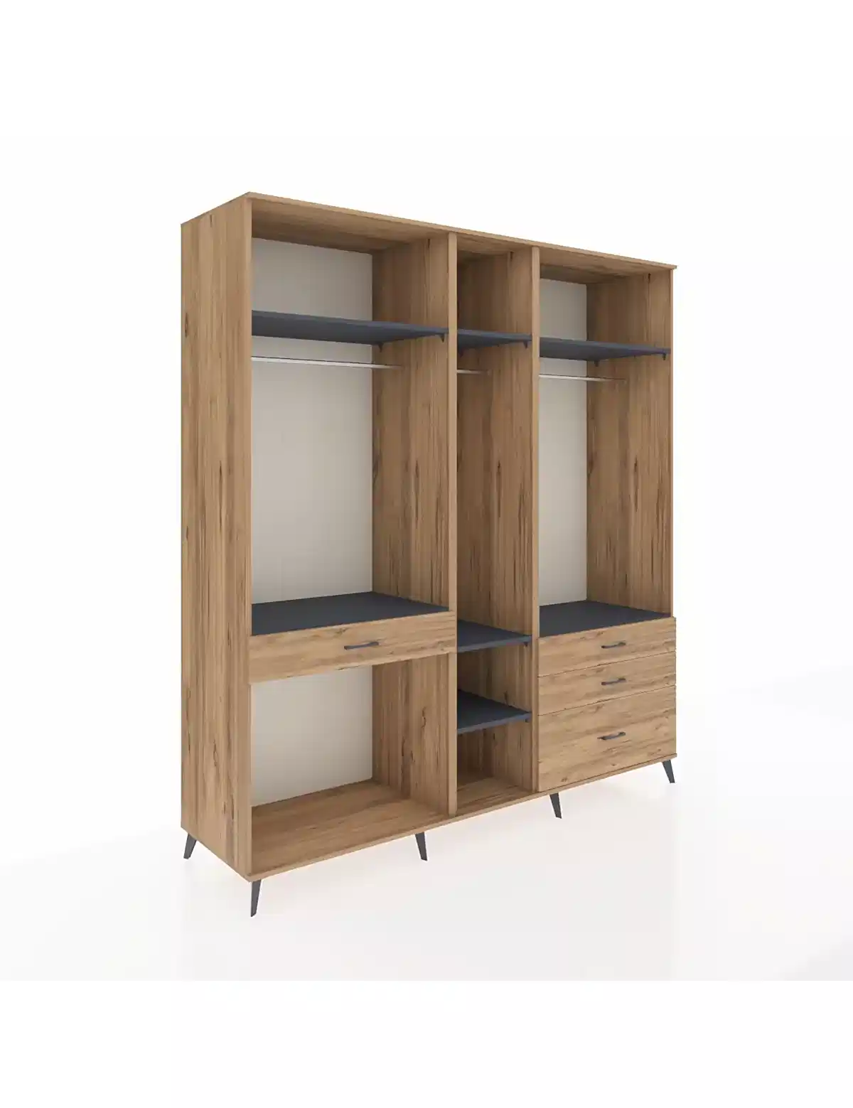 Kronos Dolap 7 Raflı 4 Çekmeceli 3 Askılı 220x59x243 - S784M031V27C