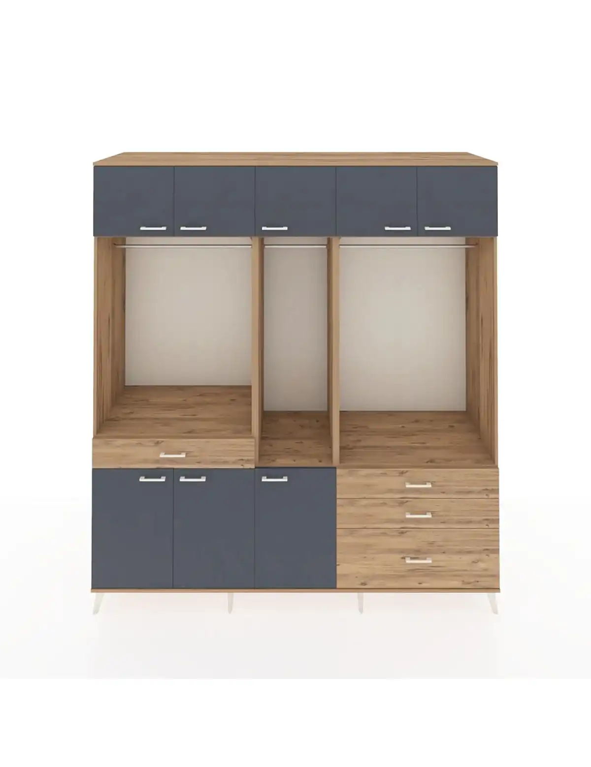 Kronos Dolap 8 Raflı 4 Çekmeceli 3 Askılı 220x59x243 - S784M033V27C