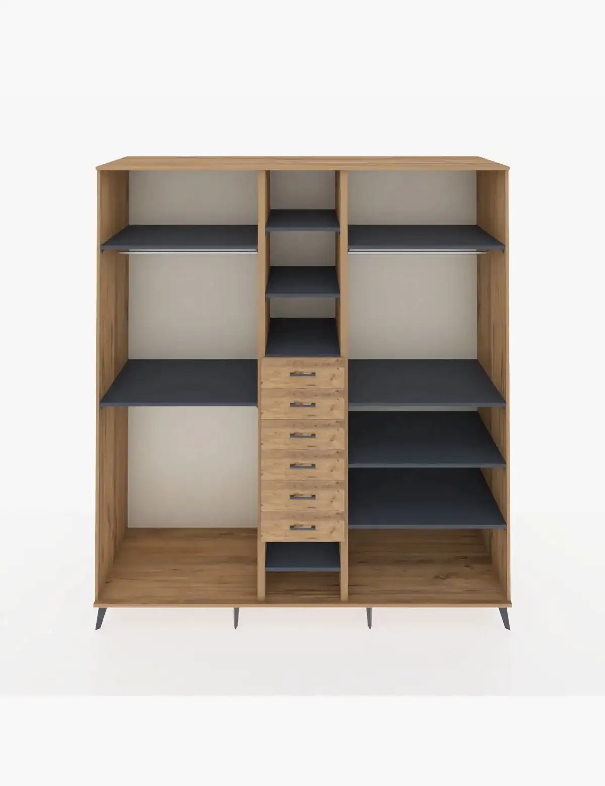 Kronos Dolap 10 Raflı 6 Çekmeceli 3 Askılı 220x59x243 - S784M034V27C