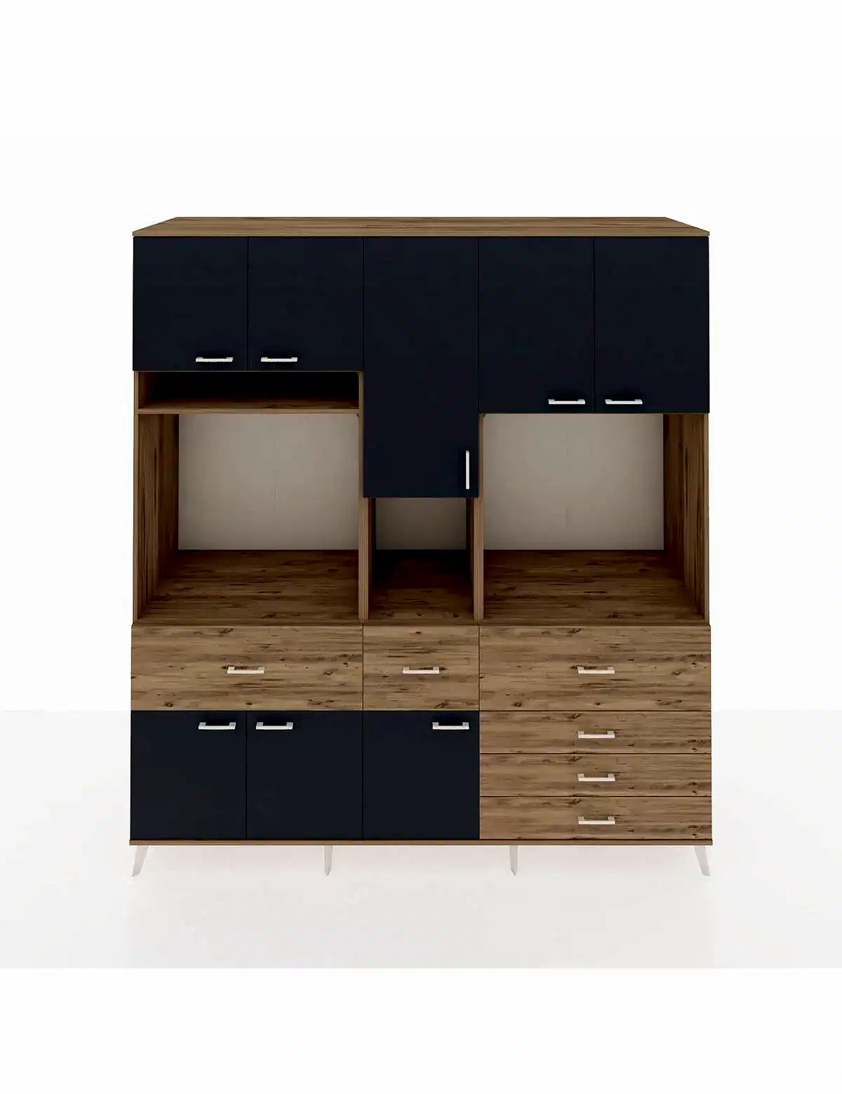 Kronos Dolap 10 Raflı 6 Çekmeceli 8 Kapaklı 220x59x243 - S784M035V27C