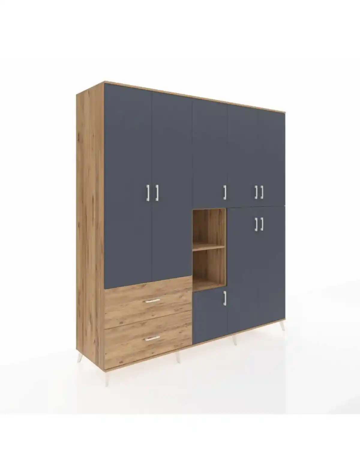 Kronos Dolap 12 Raflı 2 Çekmeceli Tek Askılı 220x59x243 - S784M037V27C