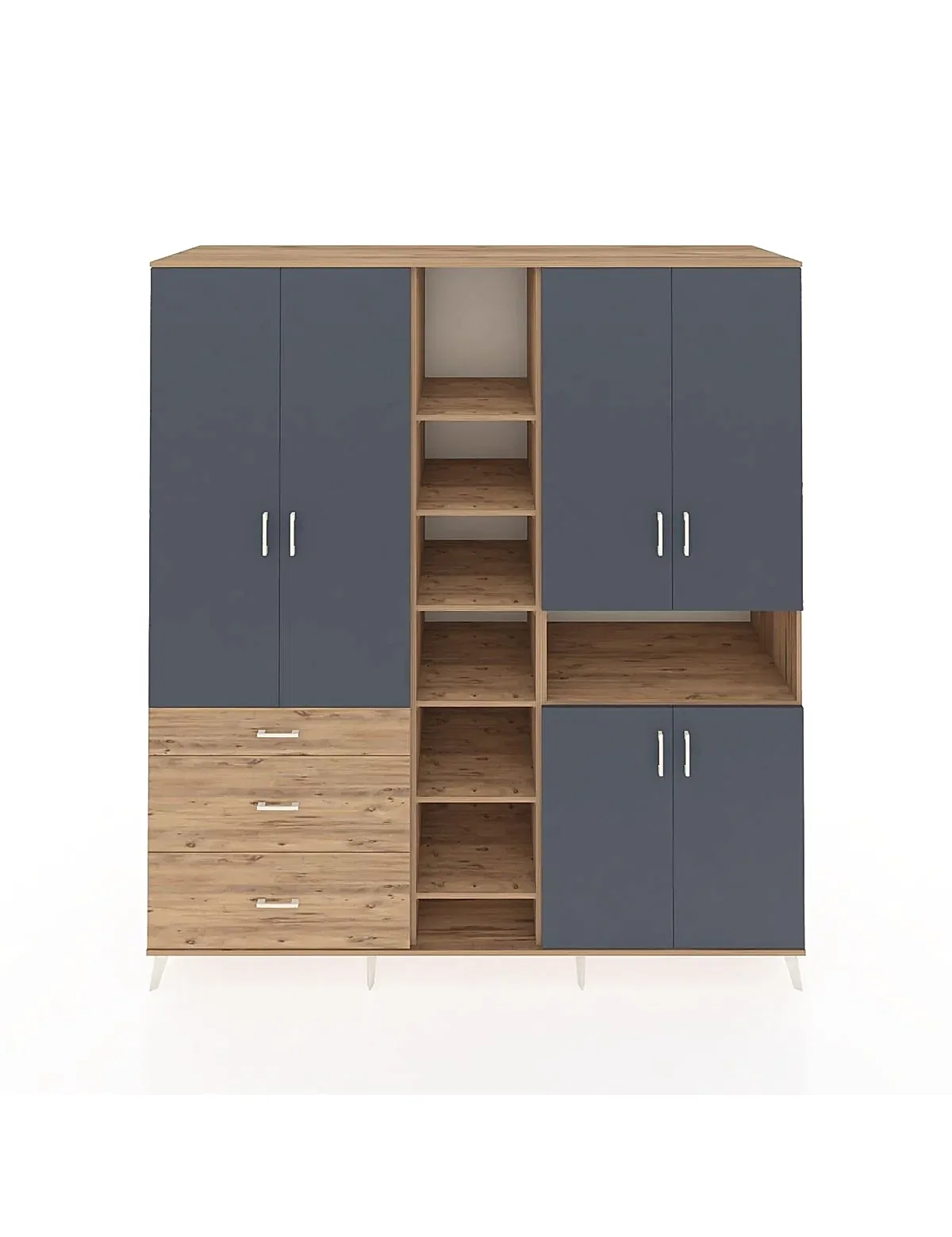 Kronos Dolap 13 Raflı 3 Çekmeceli 6 Kapaklı 220x59x243 - S784M039V27C