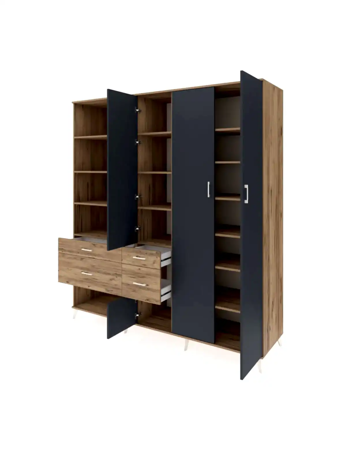 Kronos Dolap 14 Raflı 4 Çekmeceli 4 Kapaklı 220x59x243 - S784M042V27C