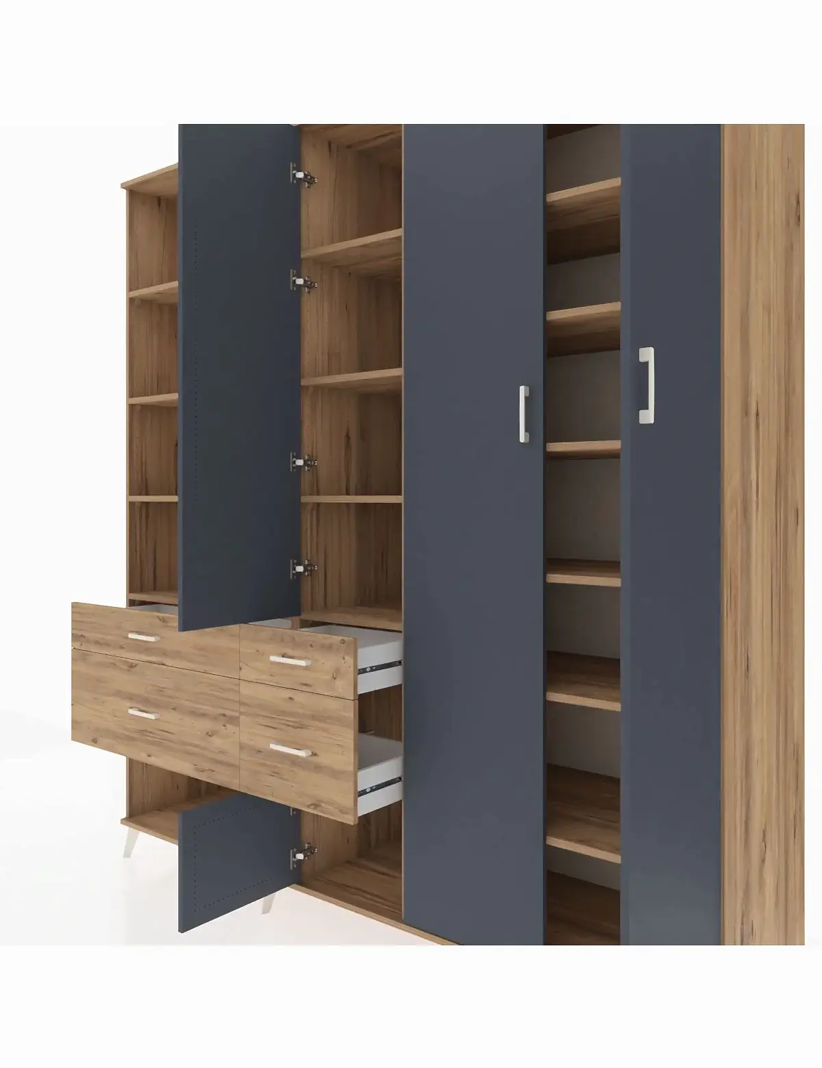 Kronos Dolap 14 Raflı 4 Çekmeceli 4 Kapaklı 220x59x243 - S784M042V27C