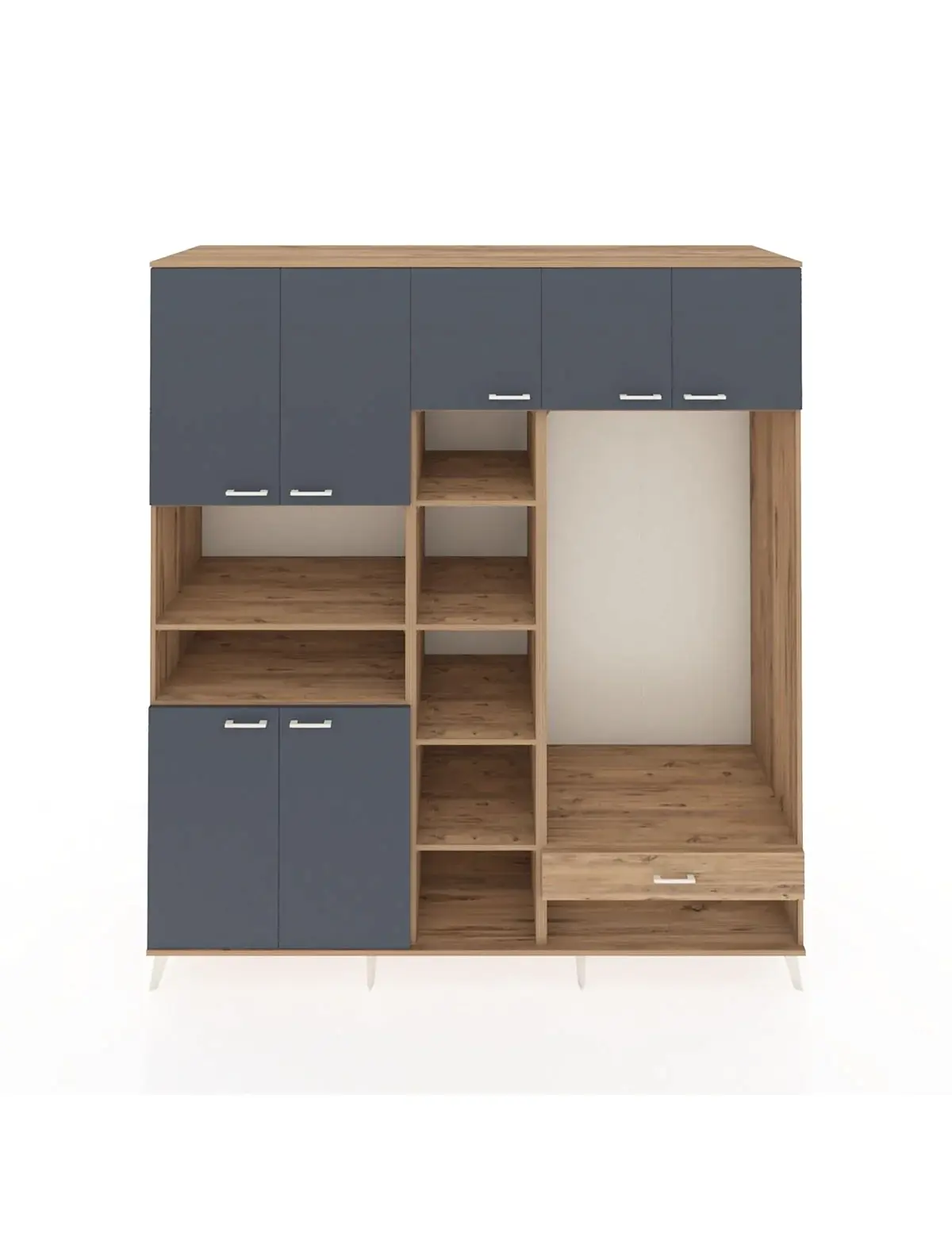 Kronos Dolap 11 Raflı Tek Çekmeceli 7 Kapaklı 220x59x243 - S784M043V27C