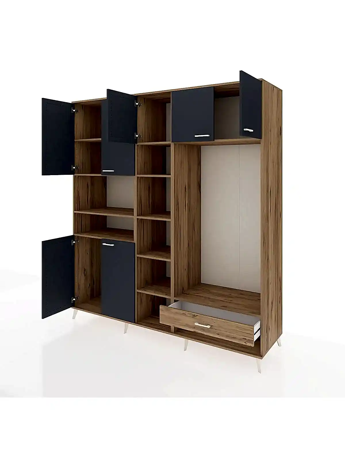 Kronos Dolap 11 Raflı Tek Çekmeceli 7 Kapaklı 220x59x243 - S784M043V27C