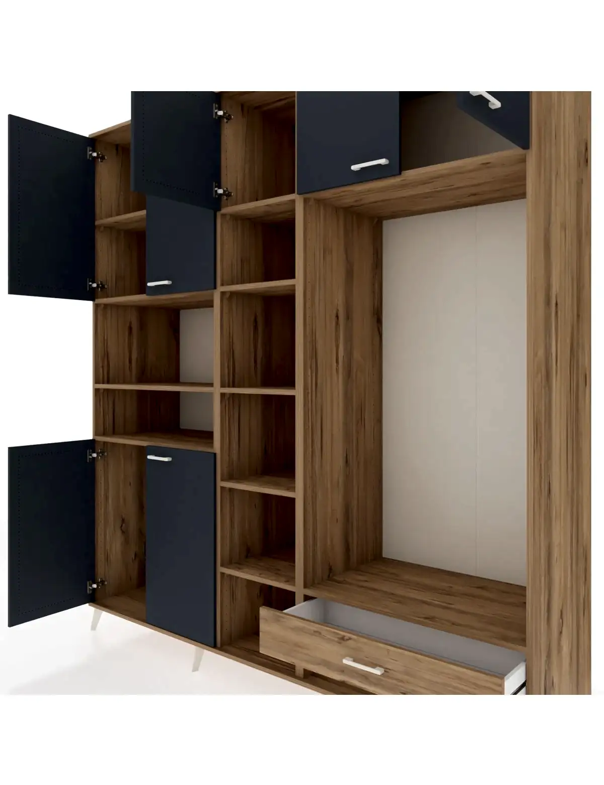 Kronos Dolap 11 Raflı Tek Çekmeceli 7 Kapaklı 220x59x243 - S784M043V27C