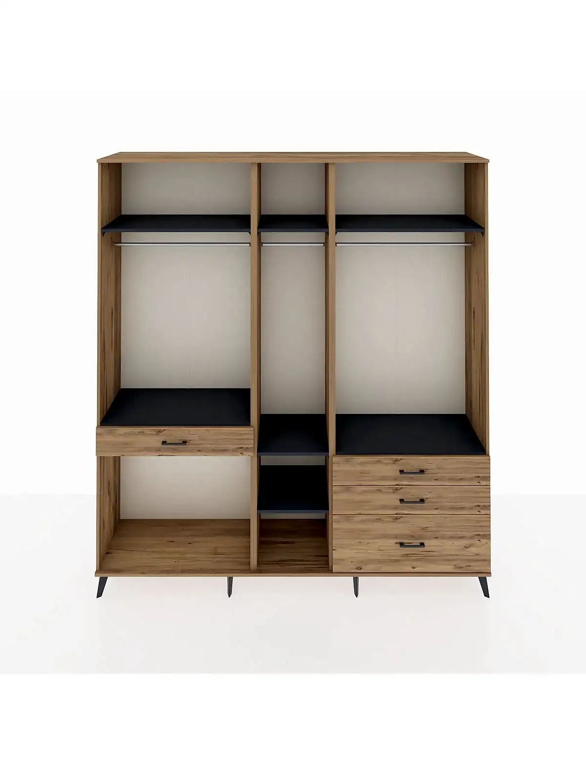 Hyperion Dolap 7 Raflı 4 Çekmeceli 3 Askılı 220x44x243 - S553M031V27B