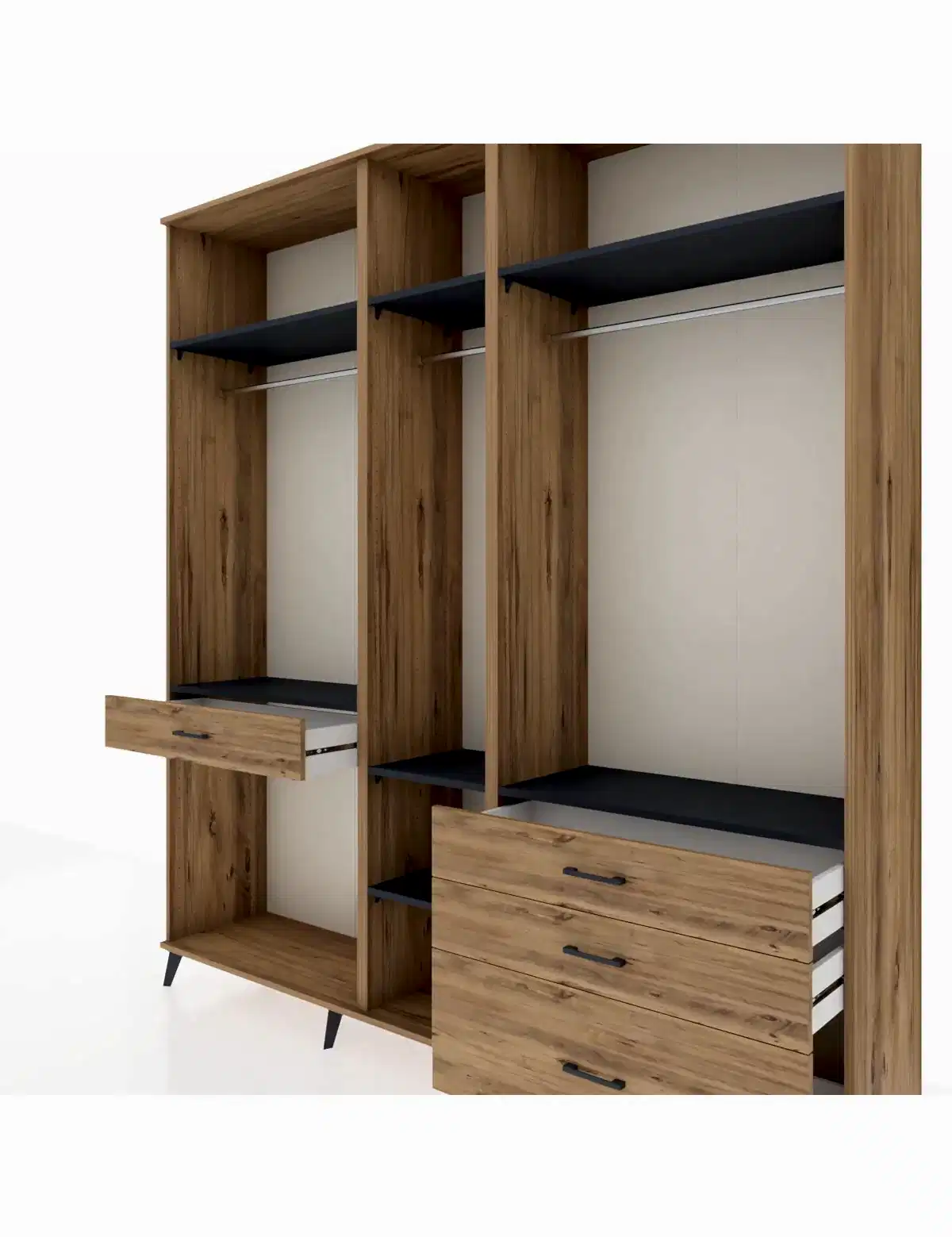 Hyperion Dolap 7 Raflı 4 Çekmeceli 3 Askılı 220x44x243 - S553M031V27B