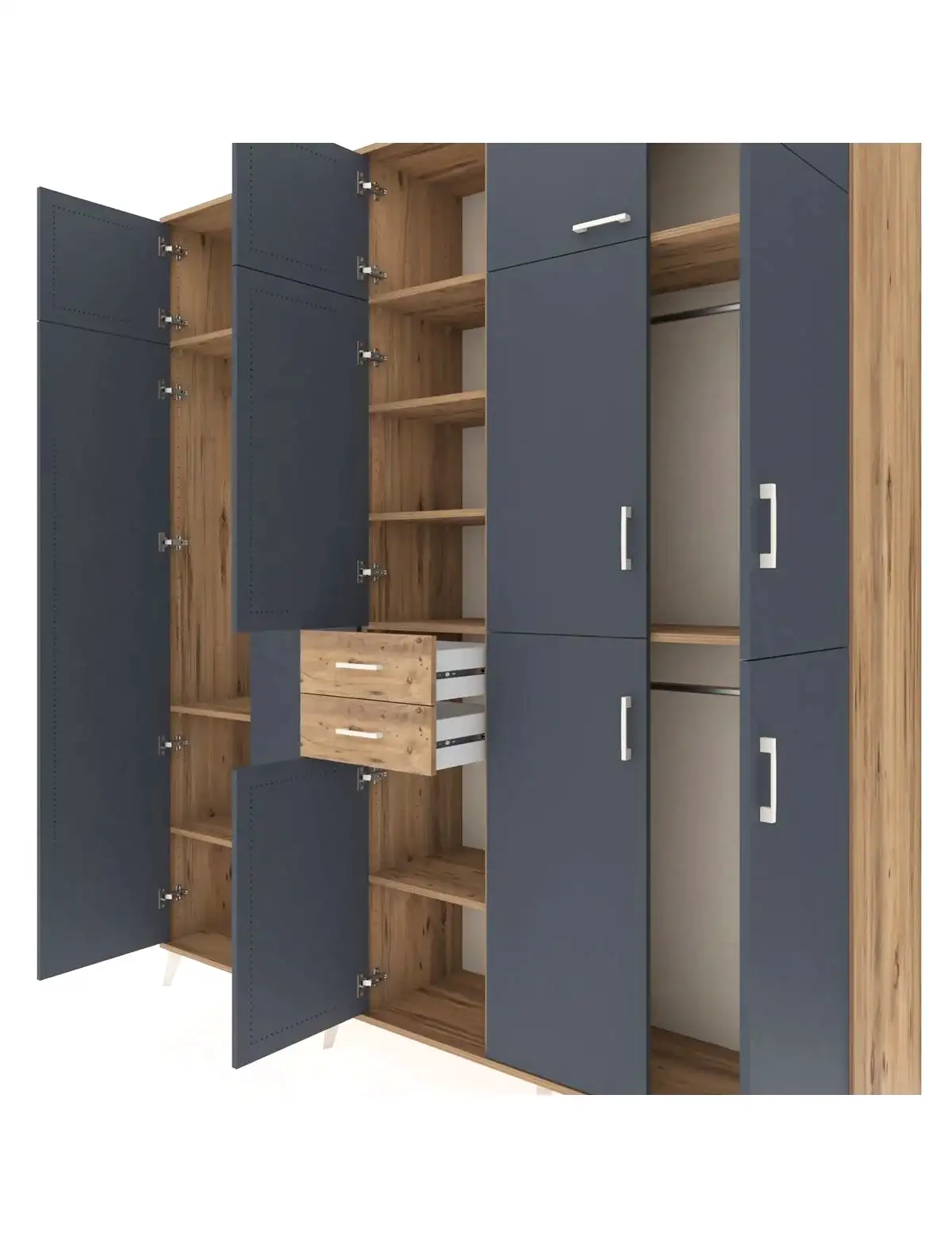 Hyperion Dolap 10 Raflı 2 Çekmeceli 3 Askılı 220x44x243 - S553M027V27B