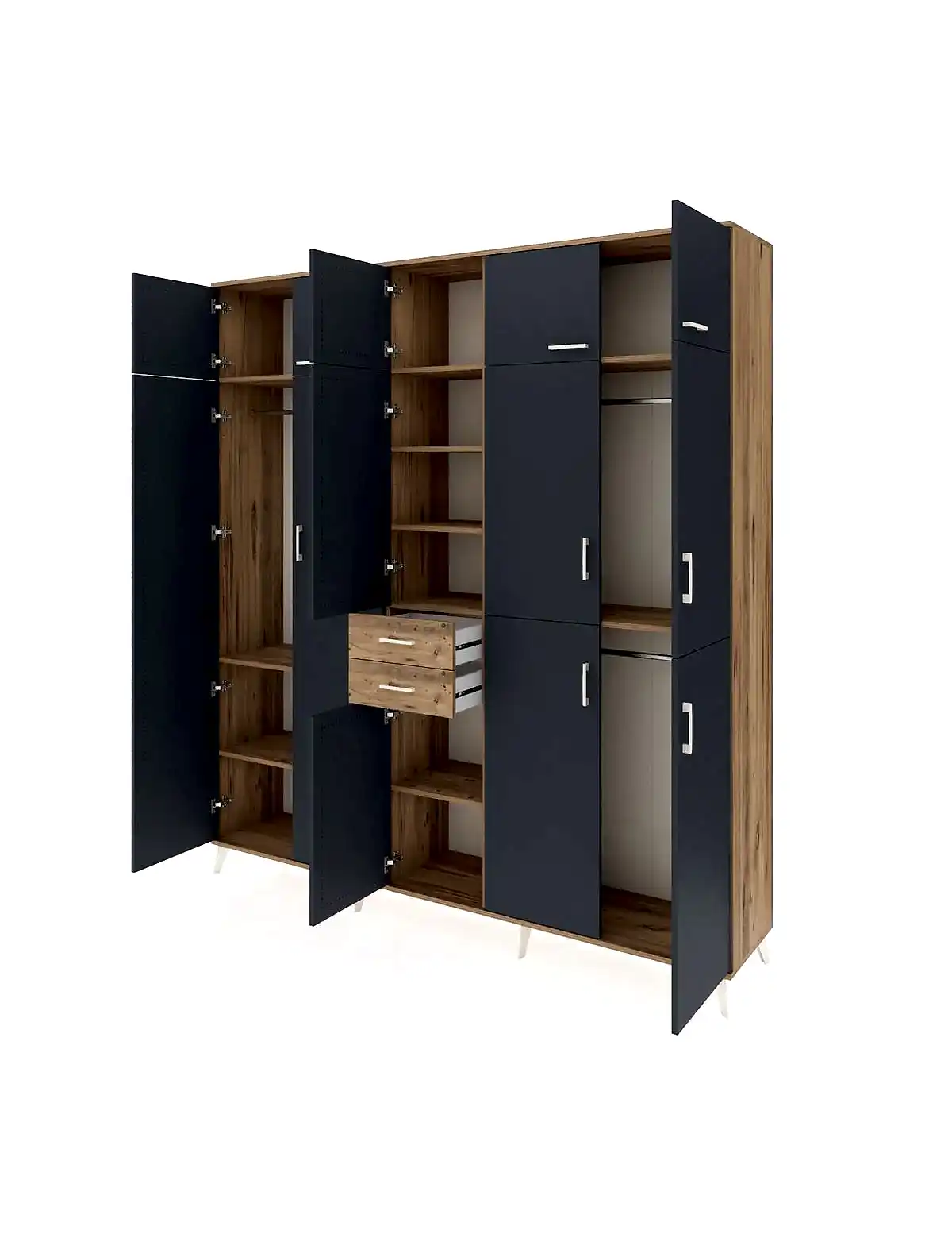 Hyperion Dolap 10 Raflı 2 Çekmeceli 3 Askılı 220x44x243 - S553M027V27B