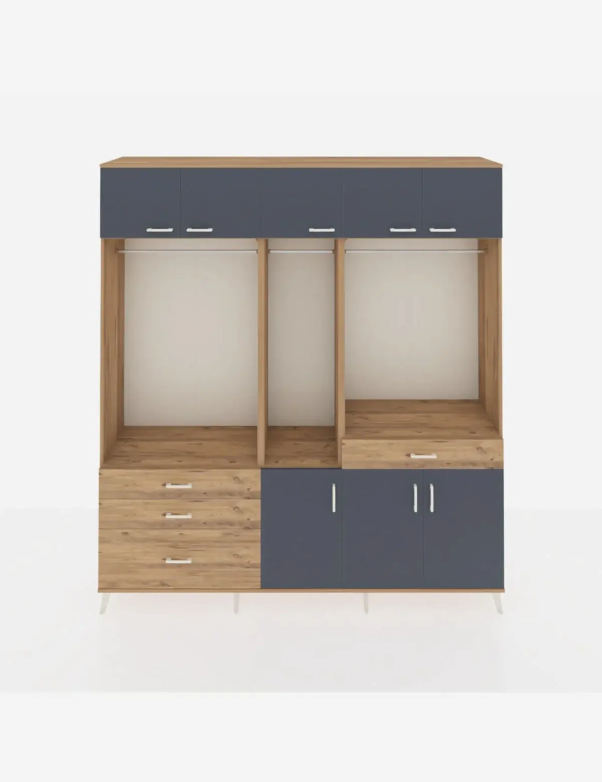 Hyperion Dolap 8 Raflı 4 Çekmeceli 3 Askılı 220x44x243 - S553M059V27B