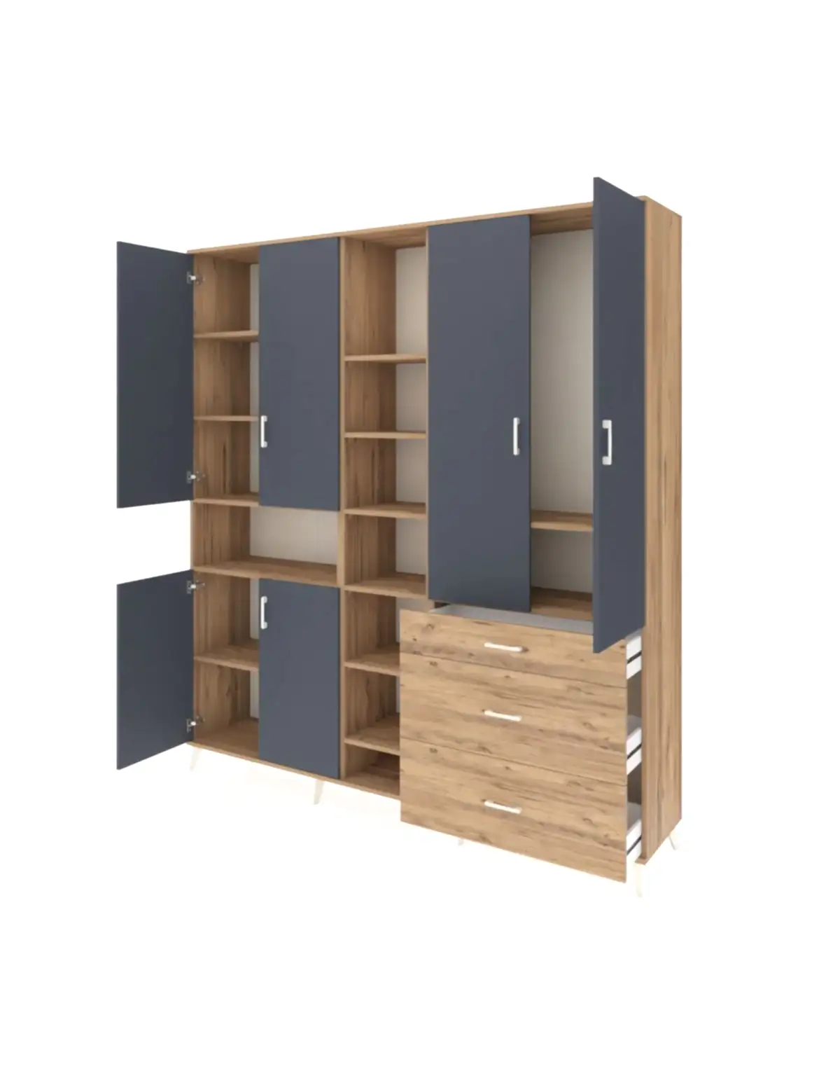 Hyperion Dolap 13 Raflı 3 Çekmeceli 6 Kapaklı 220x44x243 - S553M065V27B