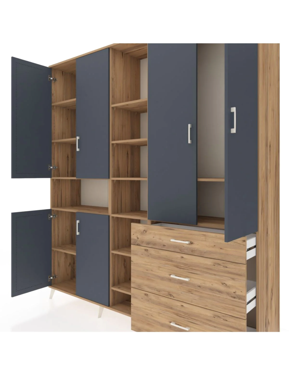 Hyperion Dolap 13 Raflı 3 Çekmeceli 6 Kapaklı 220x44x243 - S553M065V27B