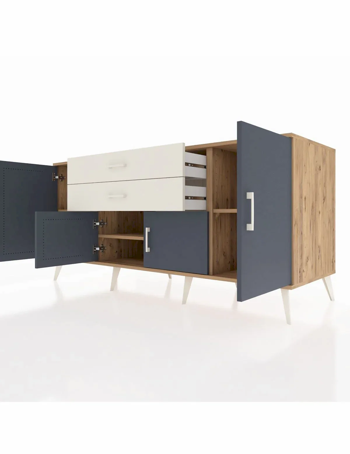 Kronos Konsol 3 Raflı 2 Çekmeceli 4 Kapaklı 176x59x83 - S610M002V25C