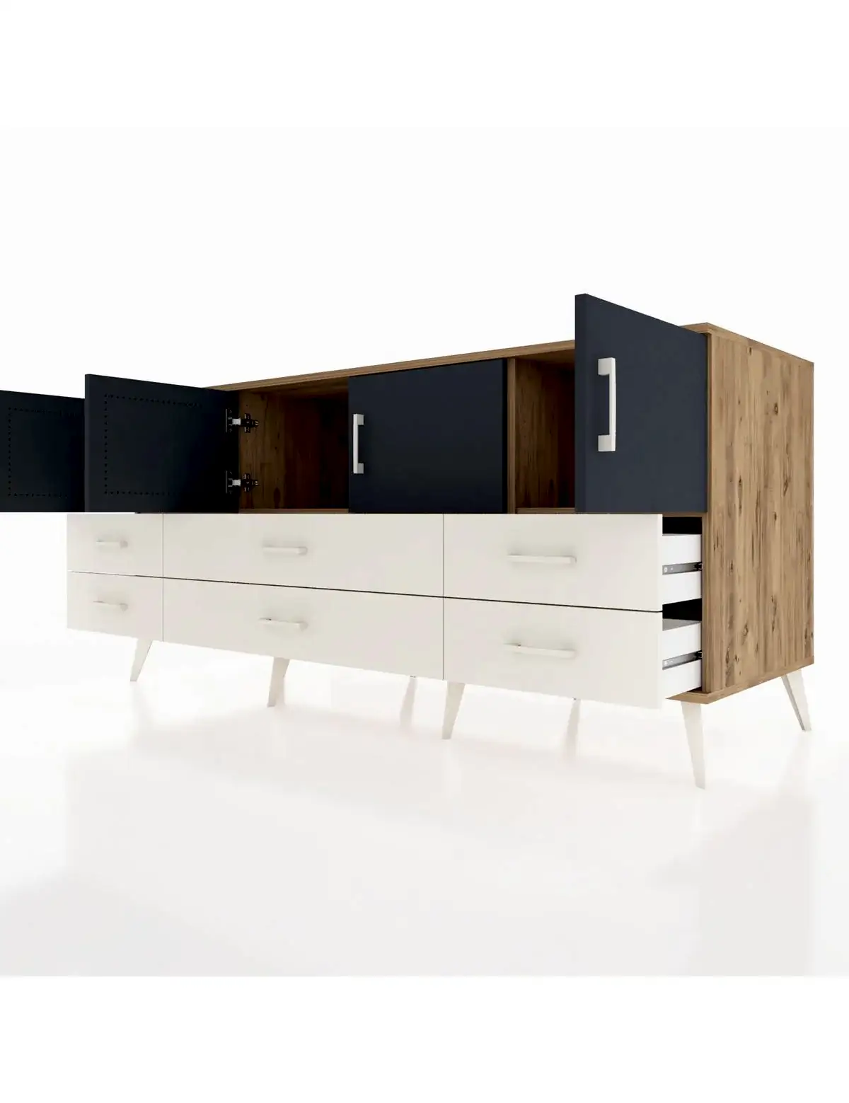 Kronos Konsol 3 Raflı 6 Çekmeceli 4 Kapaklı 176x59x83 - S610M004V25C