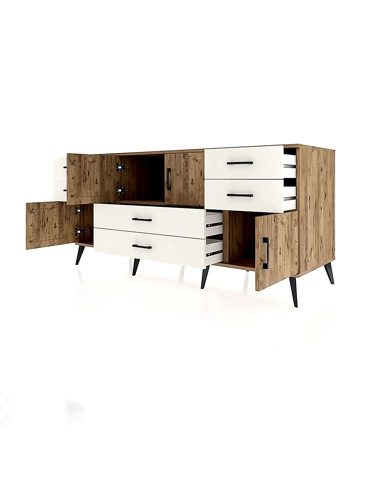 Kronos Konsol 3 Raflı 6 Çekmeceli 4 Kapaklı 176x59x83 - S610M006V19C