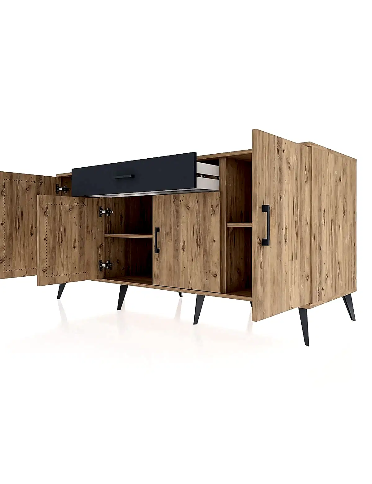 Kronos Konsol 3 Raflı Tek Çekmeceli 4 Kapaklı 176x59x83 - S610M007V20C