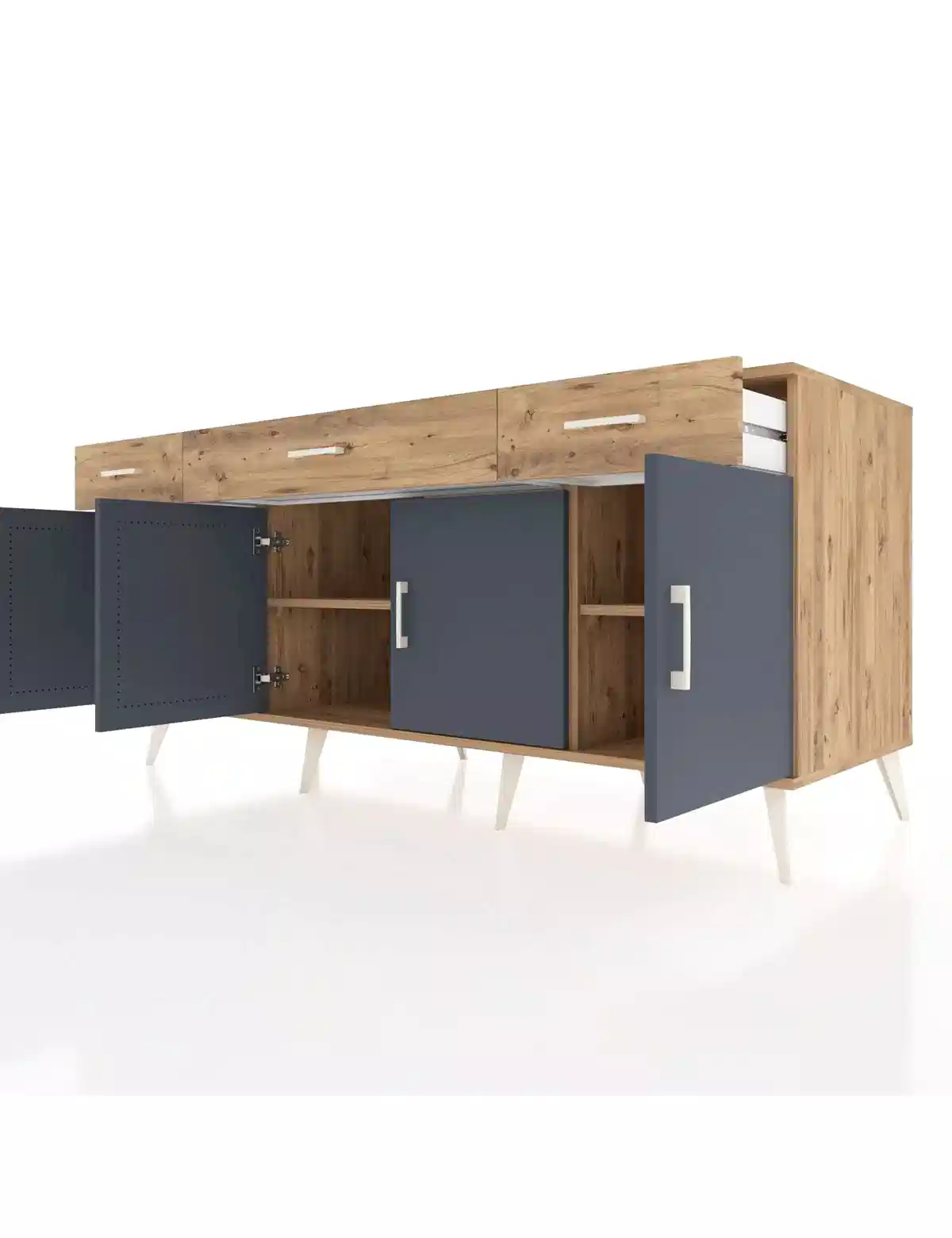 Kronos Konsol 3 Raflı 3 Çekmeceli 4 Kapaklı 176x59x83 - S610M008V27C