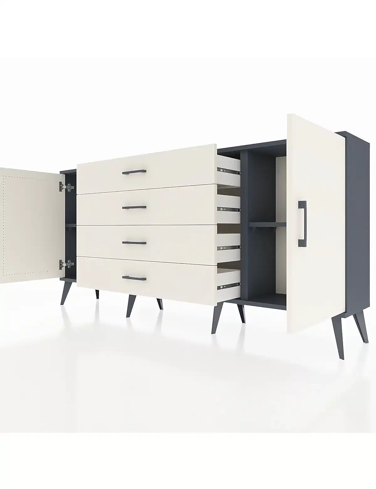 Arges Konsol 2 Raflı 4 Çekmeceli 2 Kapaklı 176x30x83 - S148M001V13A