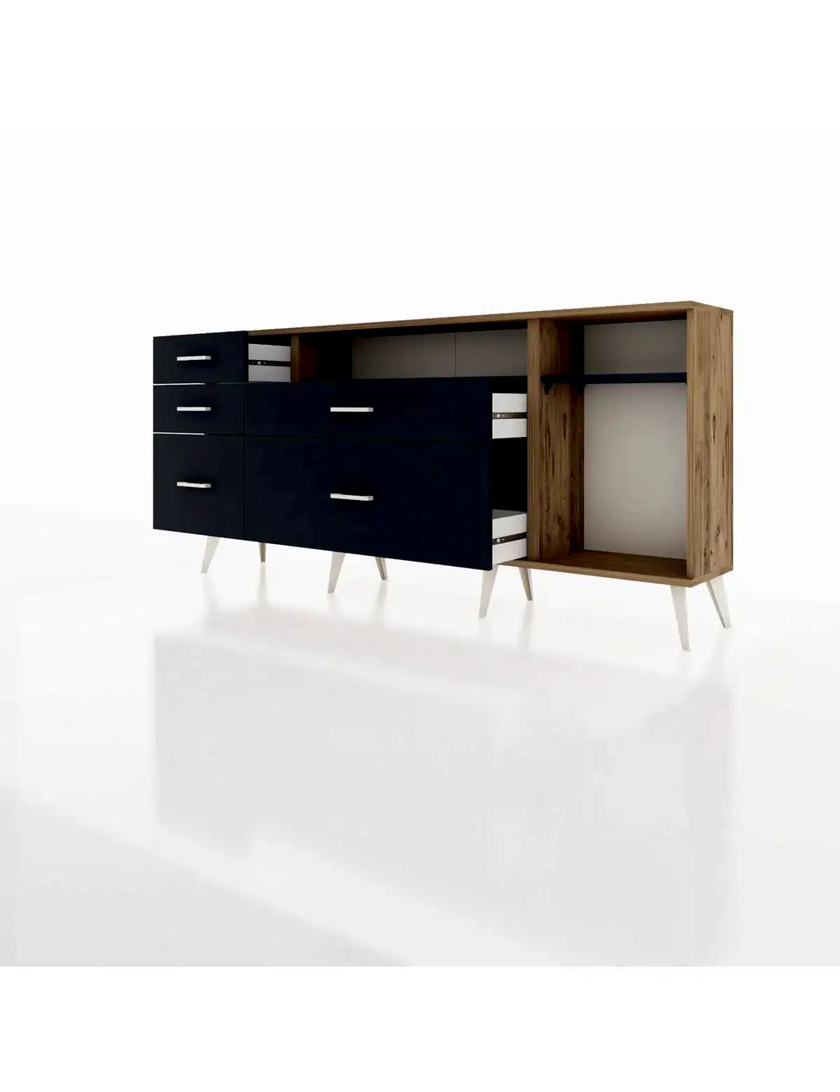 Arges Konsol 2 Raflı 5 Çekmeceli 176x30x83 - S148M015V26A