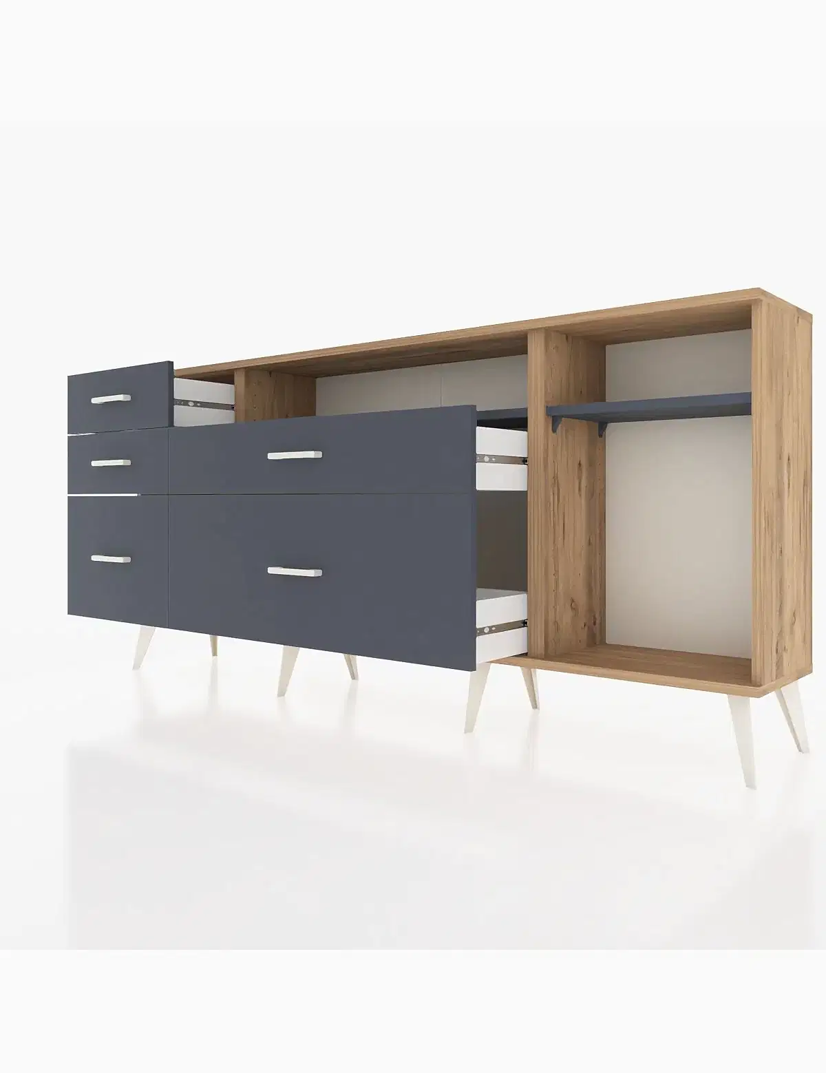 Arges Konsol 2 Raflı 5 Çekmeceli 176x30x83 - S148M015V26A