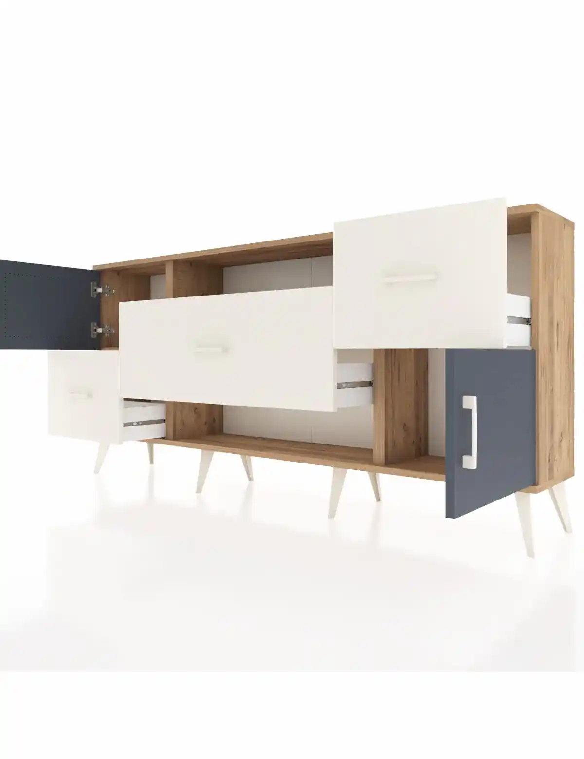 Arges Konsol 2 Raflı 3 Çekmeceli 2 Kapaklı 176x30x83 - S148M020V25A