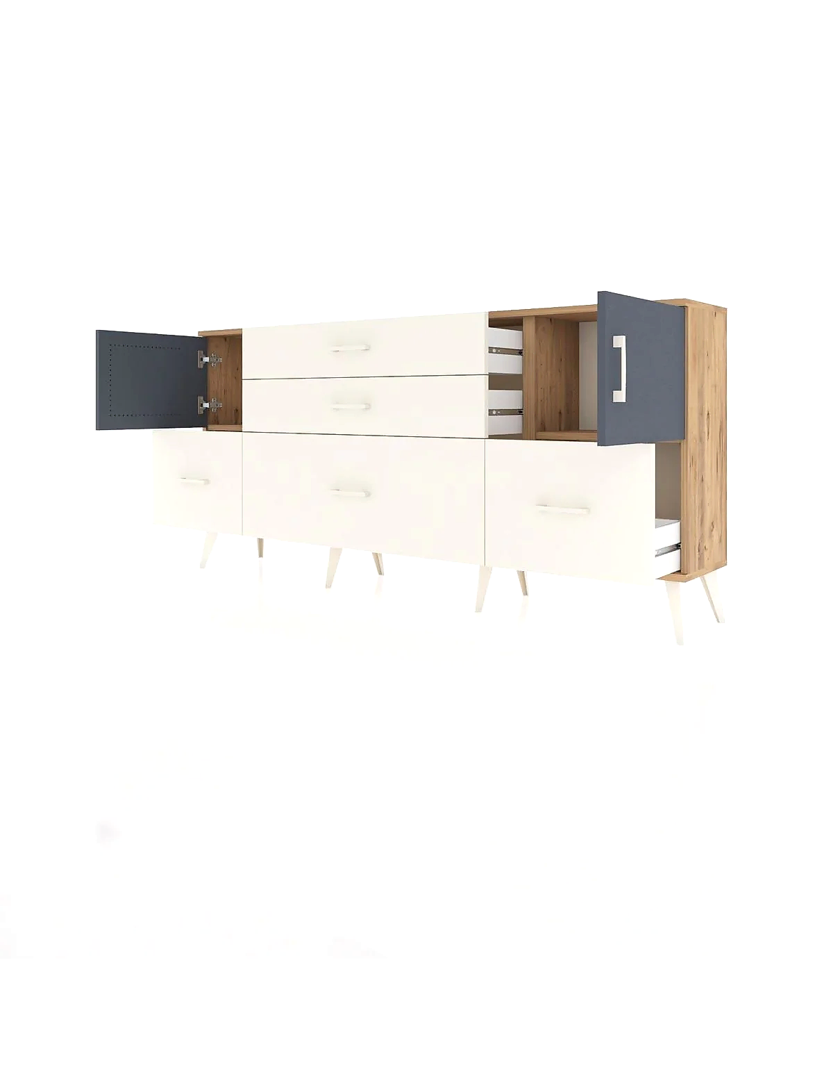 Arges Konsol 2 Raflı 5 Çekmeceli 2 Kapaklı 176x30x83 - S148M029V25A