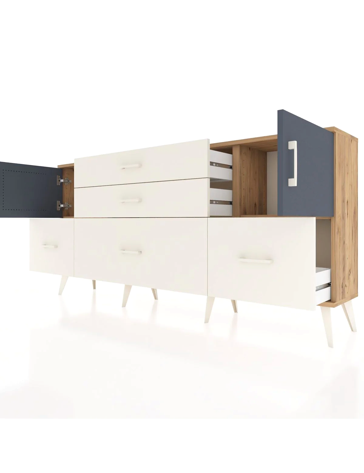 Arges Konsol 2 Raflı 5 Çekmeceli 2 Kapaklı 176x30x83 - S148M029V25A