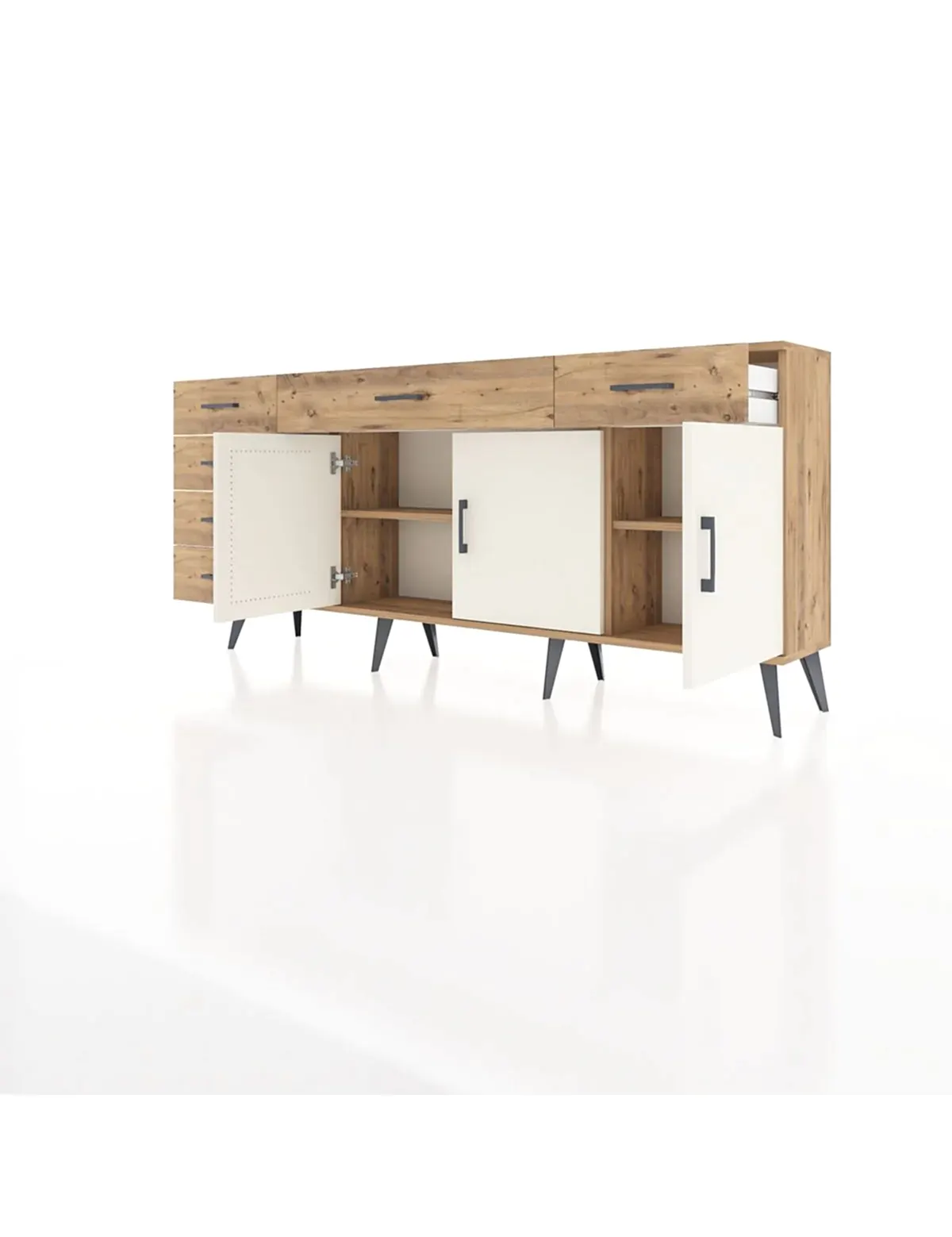 Arges Konsol 2 Raflı 6 Çekmeceli 3 Kapaklı 176x30x83 - S148M032V24A