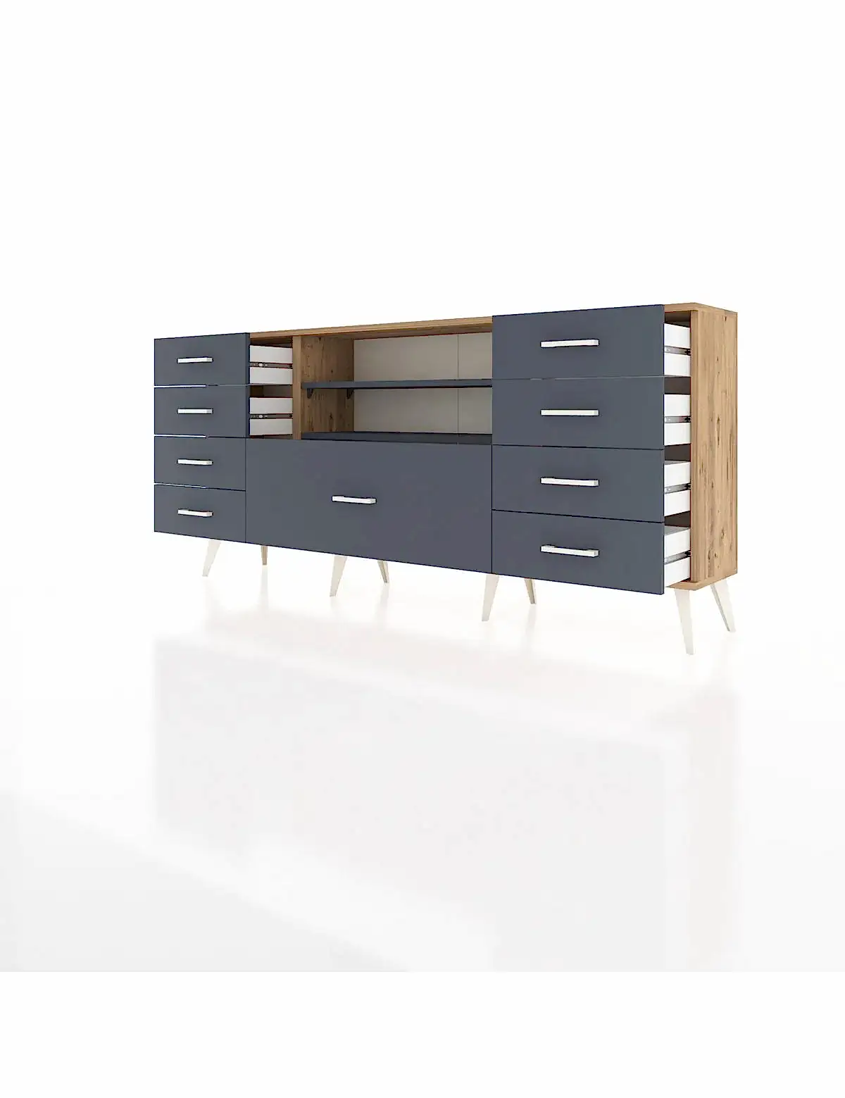 Arges Konsol 2 Raflı 9 Çekmeceli 176x30x83 - S148M039V26A