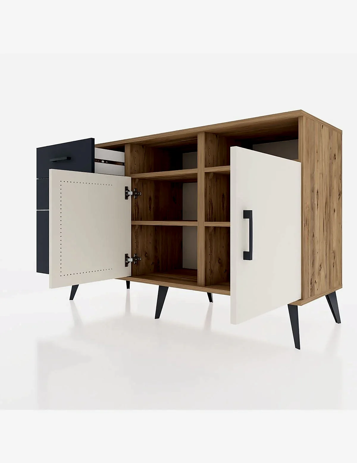 Kronos Konsol 4 Raflı 3 Çekmeceli 2 Kapaklı 132x59x83 - S606M045V23C