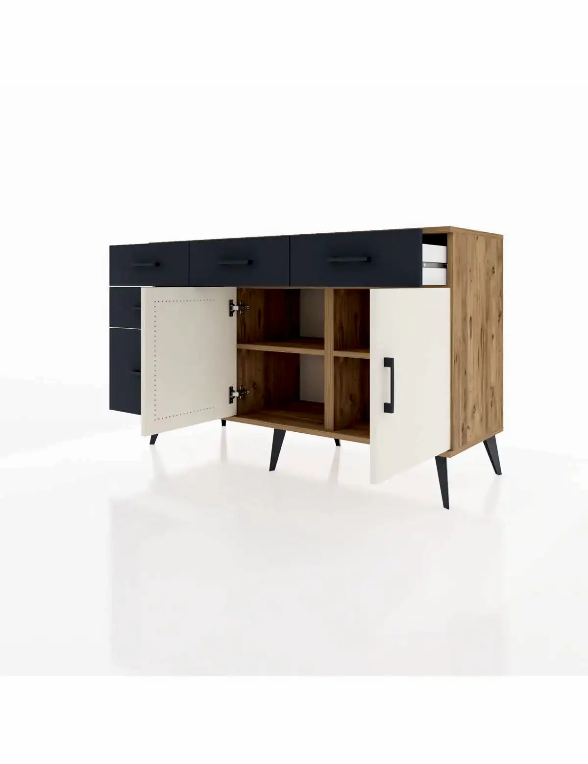 Kronos Konsol 2 Raflı 5 Çekmeceli 2 Kapaklı 132x59x83 - S606M046V23C