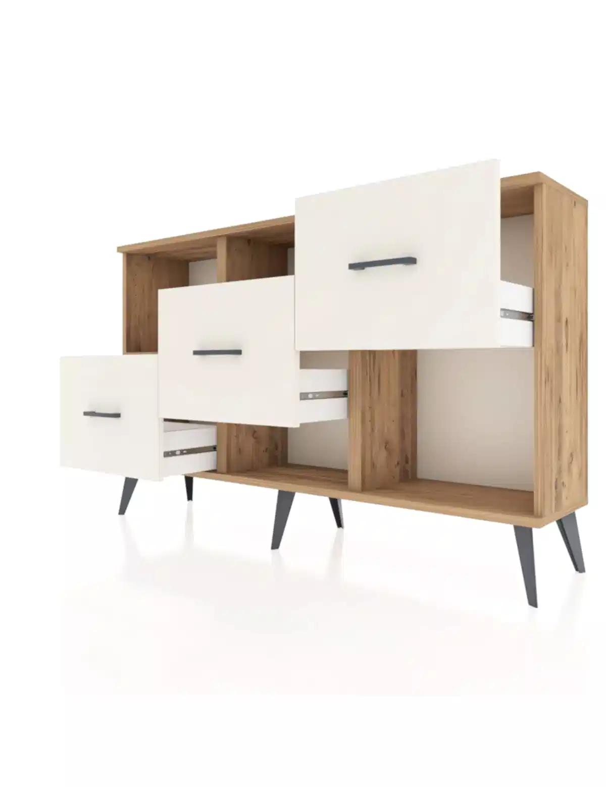 Arges Konsol 2 Raflı 3 Çekmeceli 132x30x83 - S144M005V19A