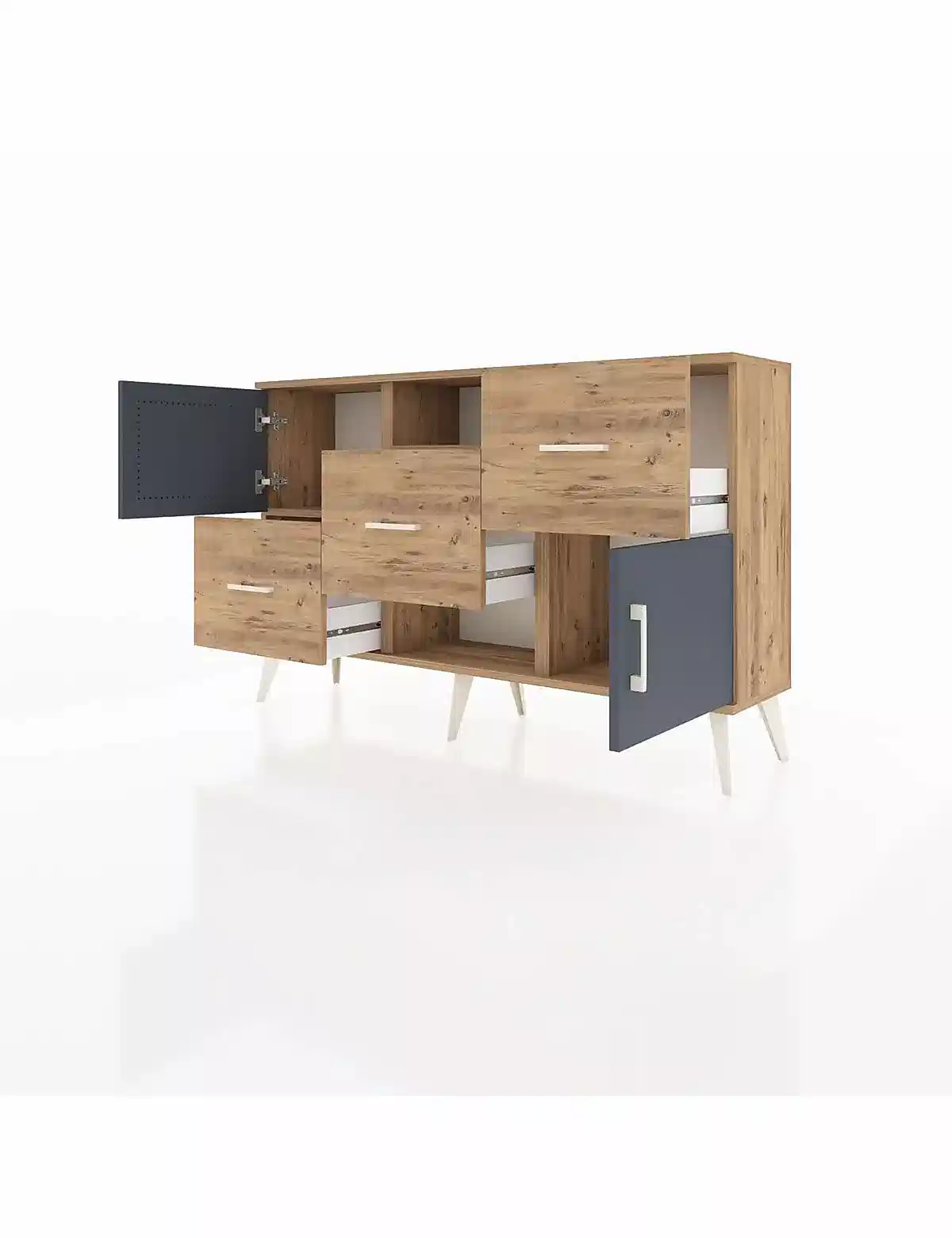 Arges Konsol 2 Raflı 3 Çekmeceli 2 Kapaklı 132x30x83 - S144M006V27A