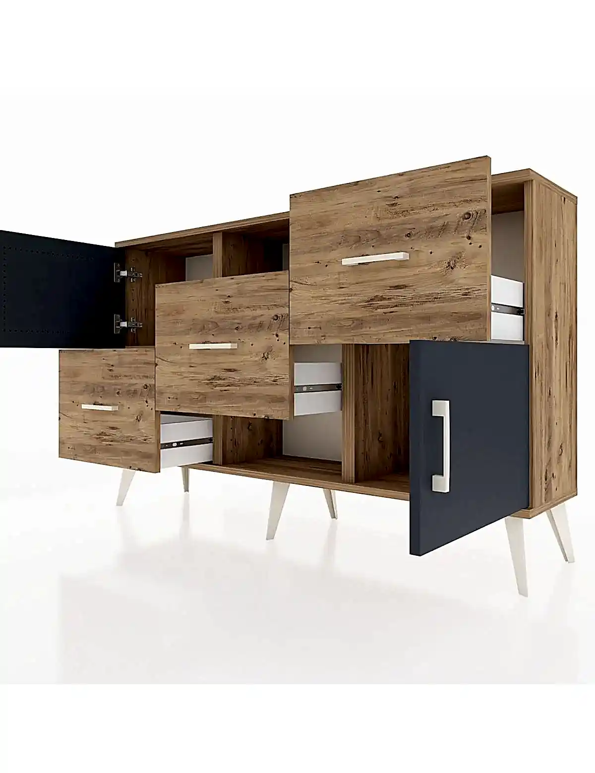 Arges Konsol 2 Raflı 3 Çekmeceli 2 Kapaklı 132x30x83 - S144M006V27A