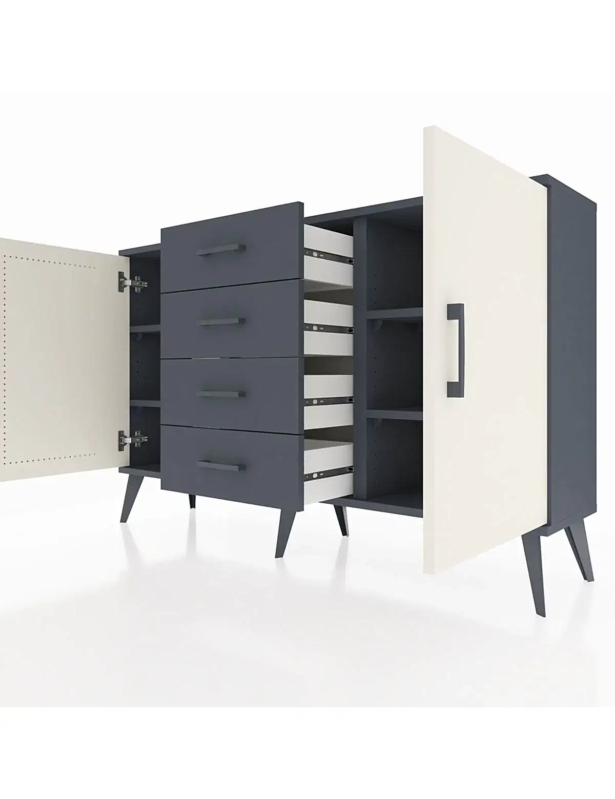 Arges Konsol 4 Raflı 4 Çekmeceli 2 Kapaklı 132x30x83 - S144M017V14A