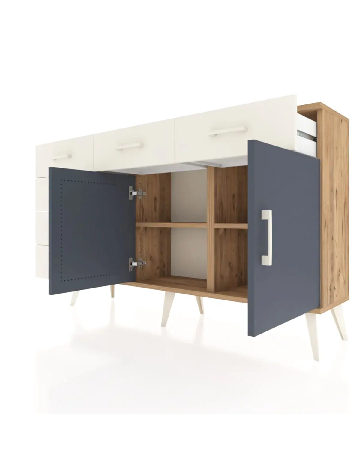 Arges Konsol 2 Raflı 6 Çekmeceli 2 Kapaklı 132x30x83 - S144M028V25A