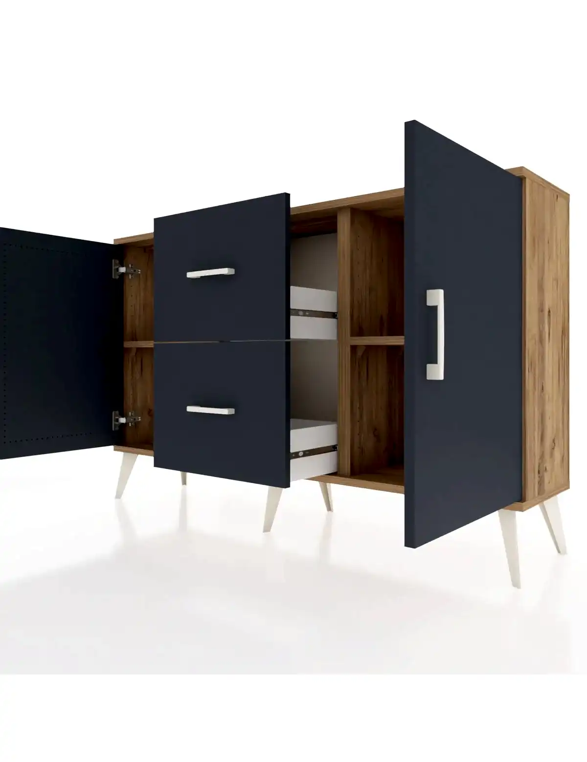 Arges Konsol 2 Raflı 2 Çekmeceli 2 Kapaklı 132x30x83 - S144M039V26A