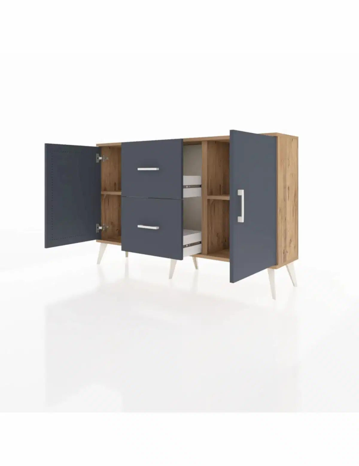 Arges Konsol 2 Raflı 2 Çekmeceli 2 Kapaklı 132x30x83 - S144M039V26A