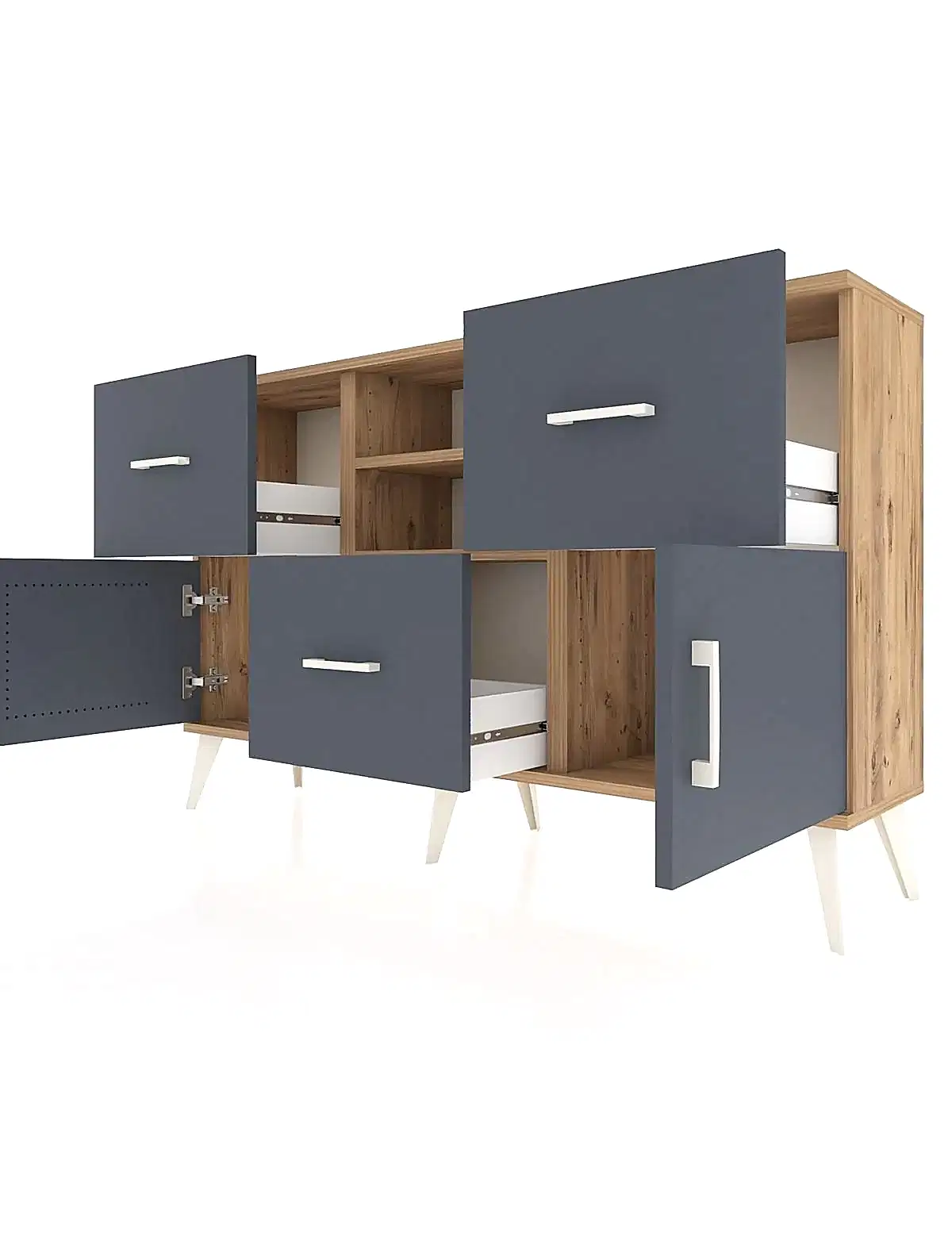 Arges Konsol 2 Raflı 3 Çekmeceli 2 Kapaklı 132x30x83 - S144M043V26A