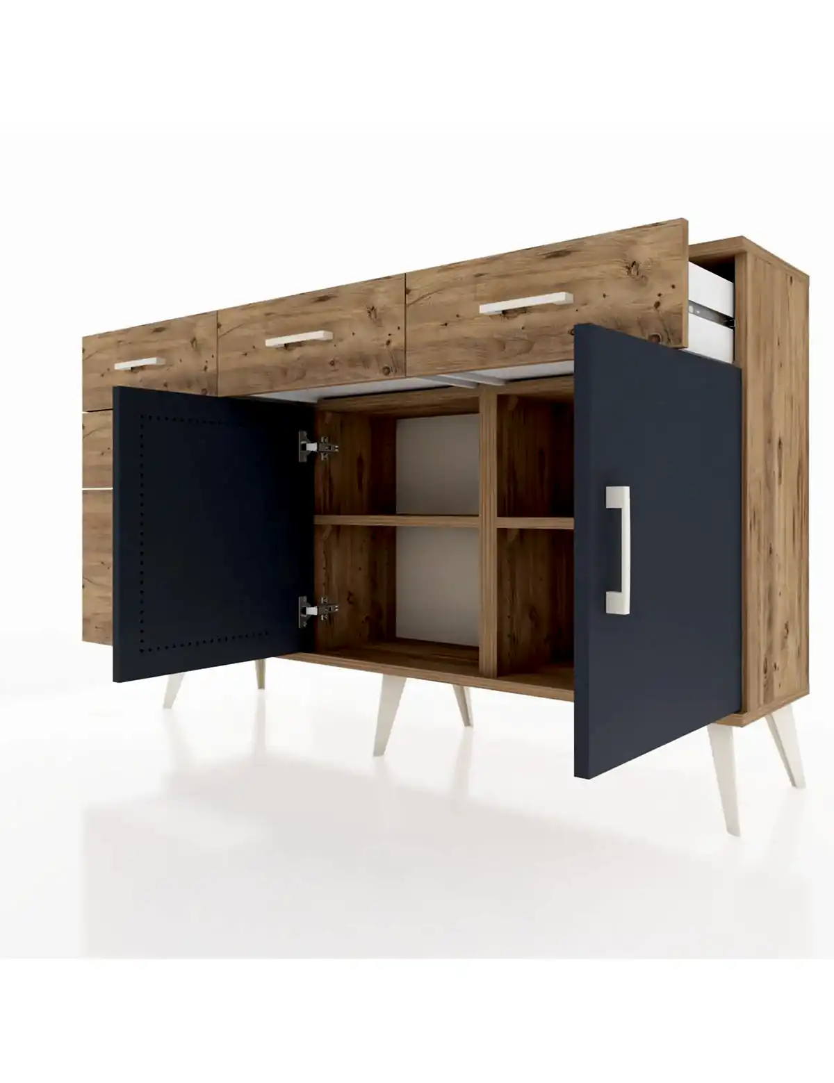 Arges Konsol 2 Raflı 5 Çekmeceli 2 Kapaklı 132x30x83 - S144M046V27A