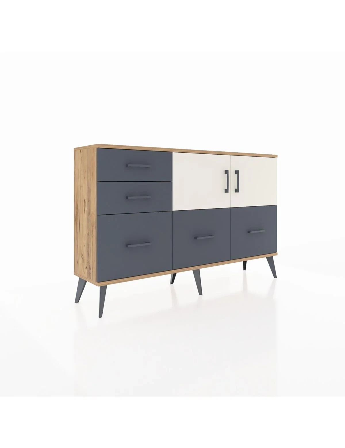 Arges Konsol 2 Raflı 5 Çekmeceli 2 Kapaklı 132x30x83 - S144M049V23A