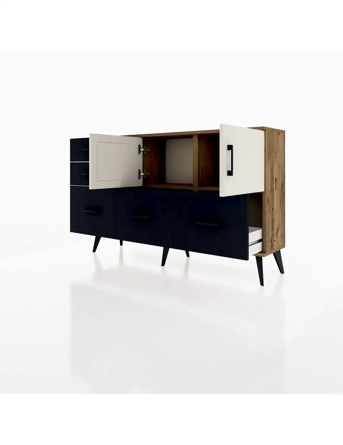 Arges Konsol 2 Raflı 5 Çekmeceli 2 Kapaklı 132x30x83 - S144M049V23A